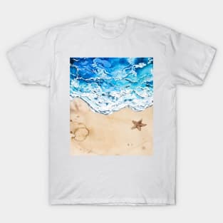 Watercolor Beach with Starfish T-Shirt
